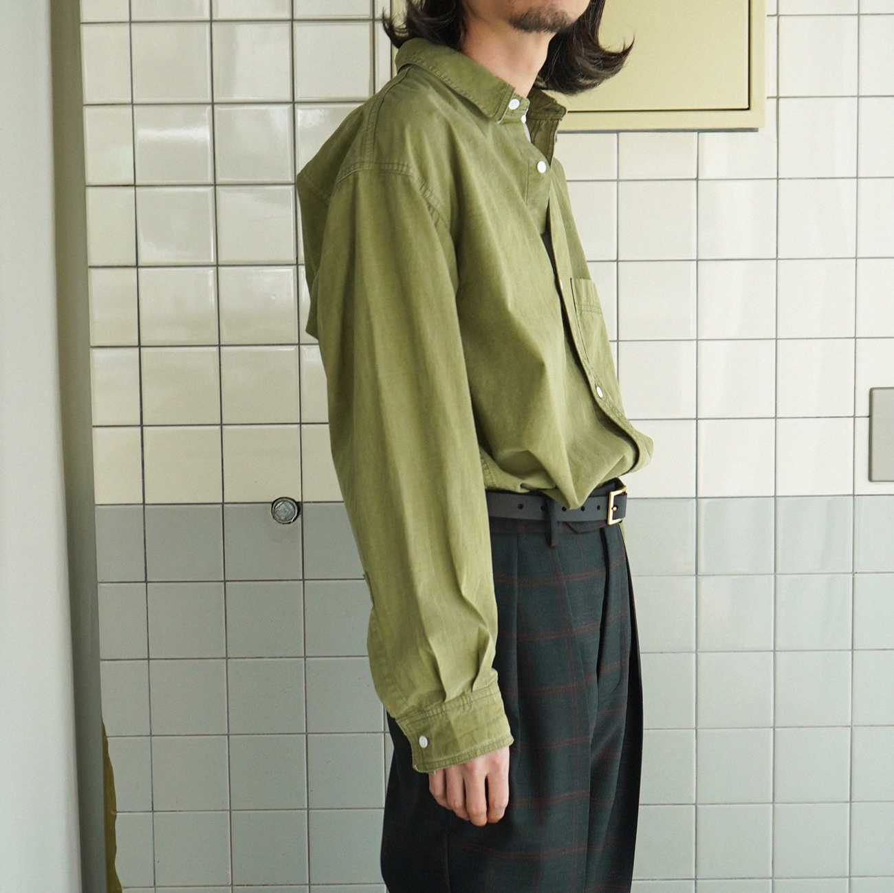 HERILL ヘリル Ripstop work 連れる shirts White