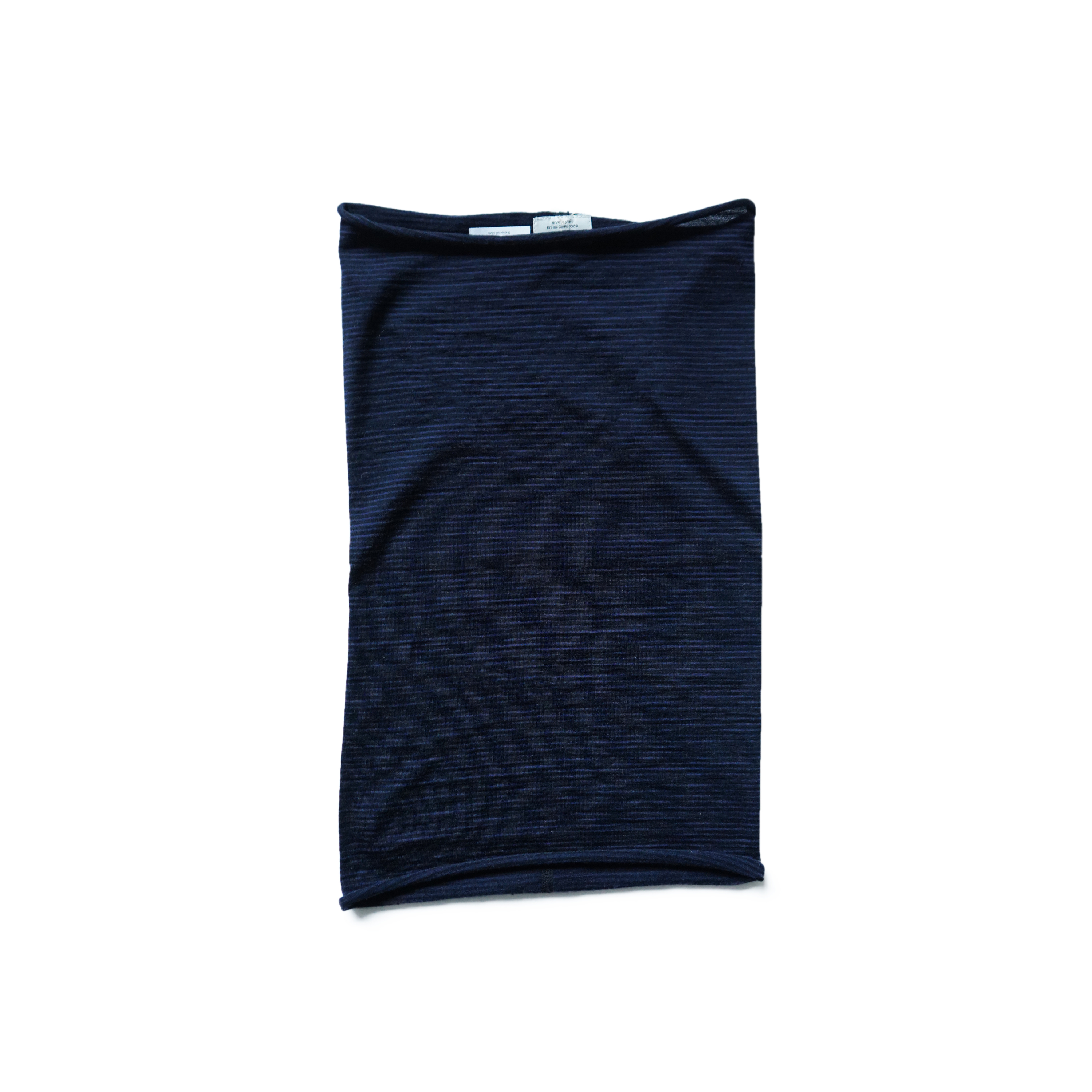 O- MERINO TUBE Black Navy Stripe