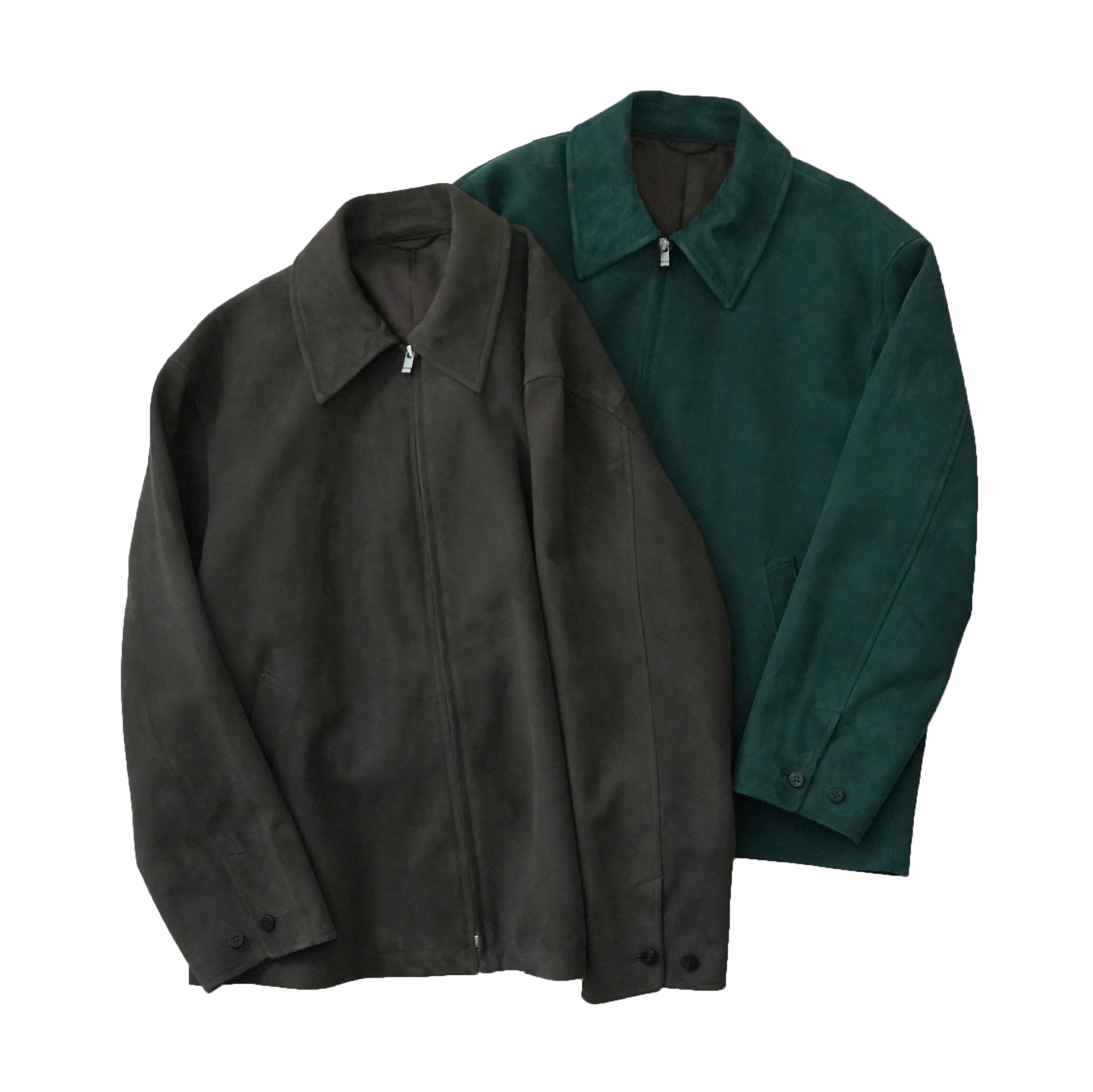 Cale sheep suede heavy zip jacket