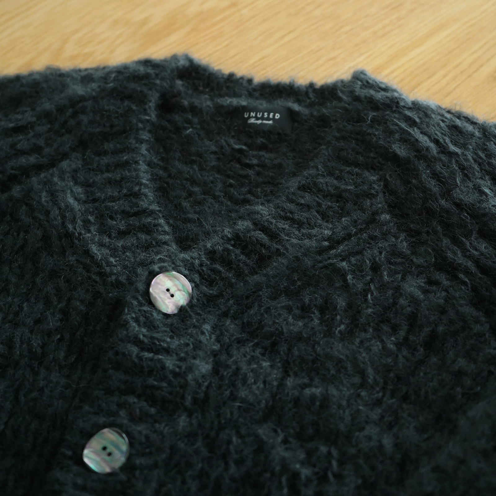 UNUSED Mohair cardigan BLACK