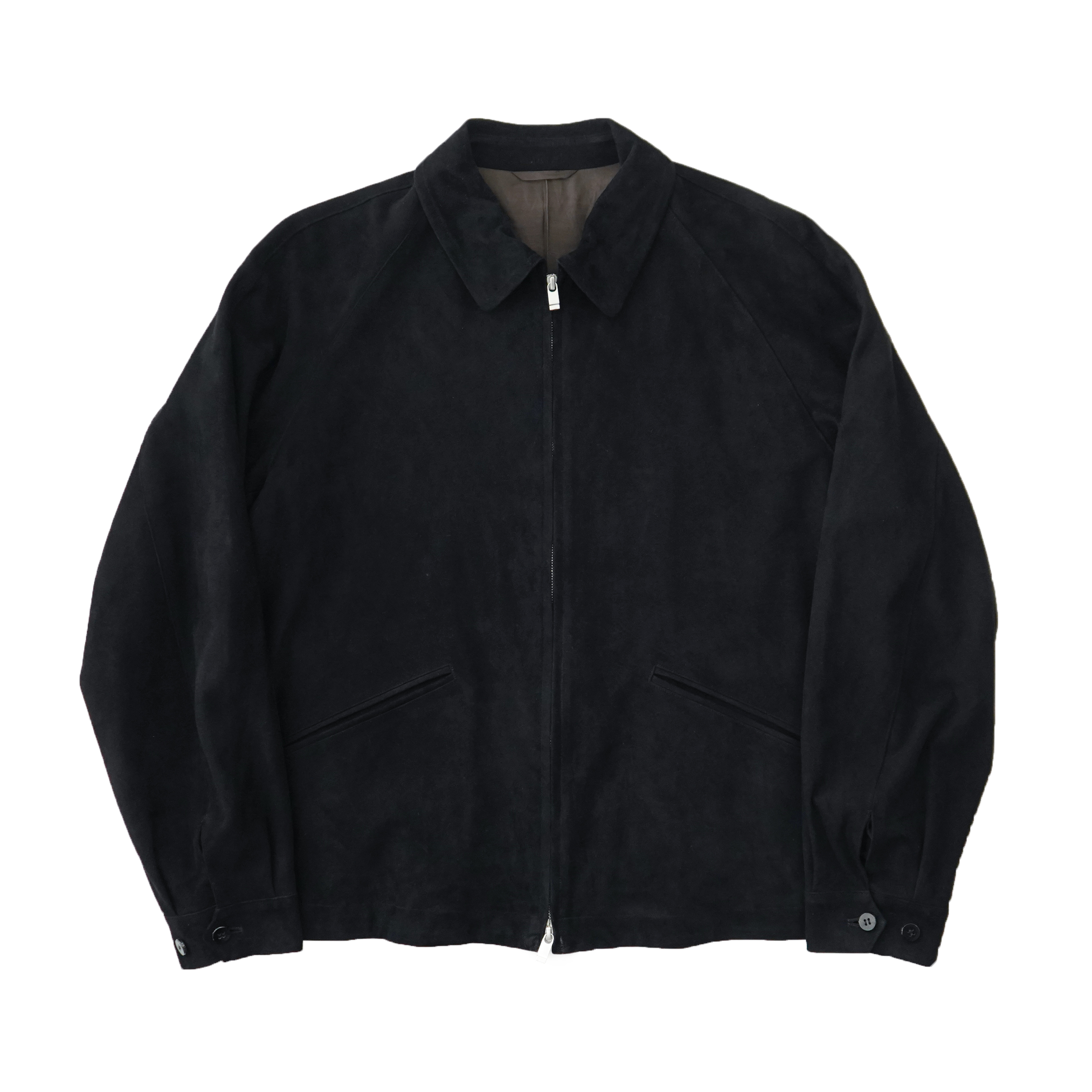 Cale sheep suede light zip jacket BLACK