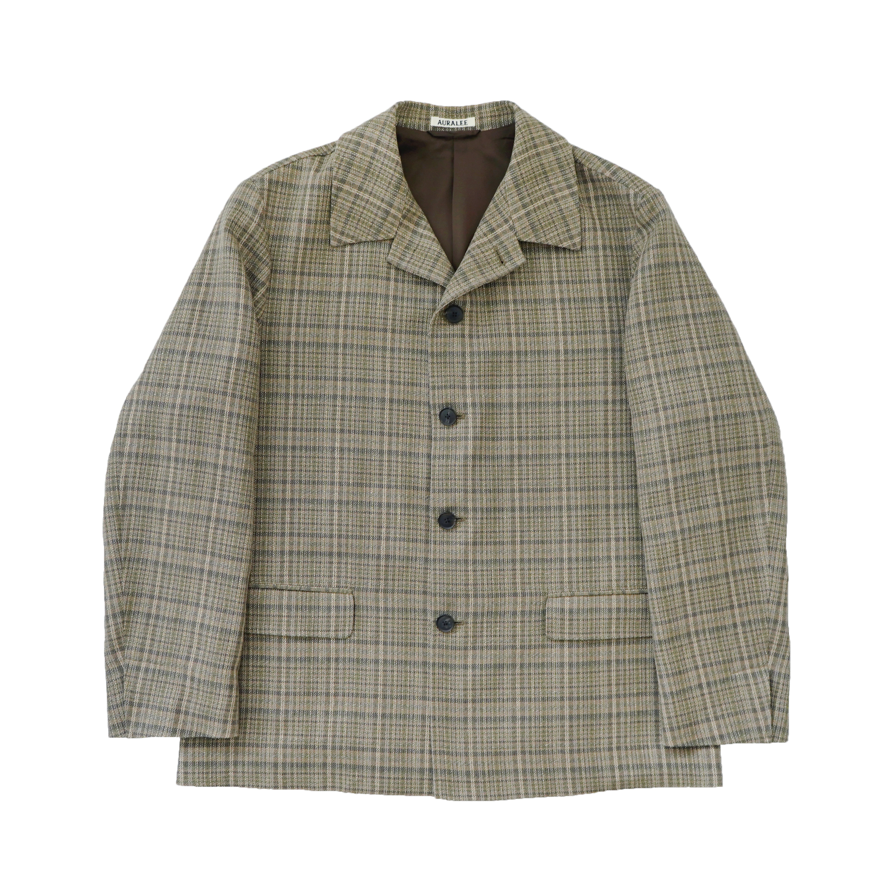 AURALEE SILK LINEN NEP CHECK JACKET
