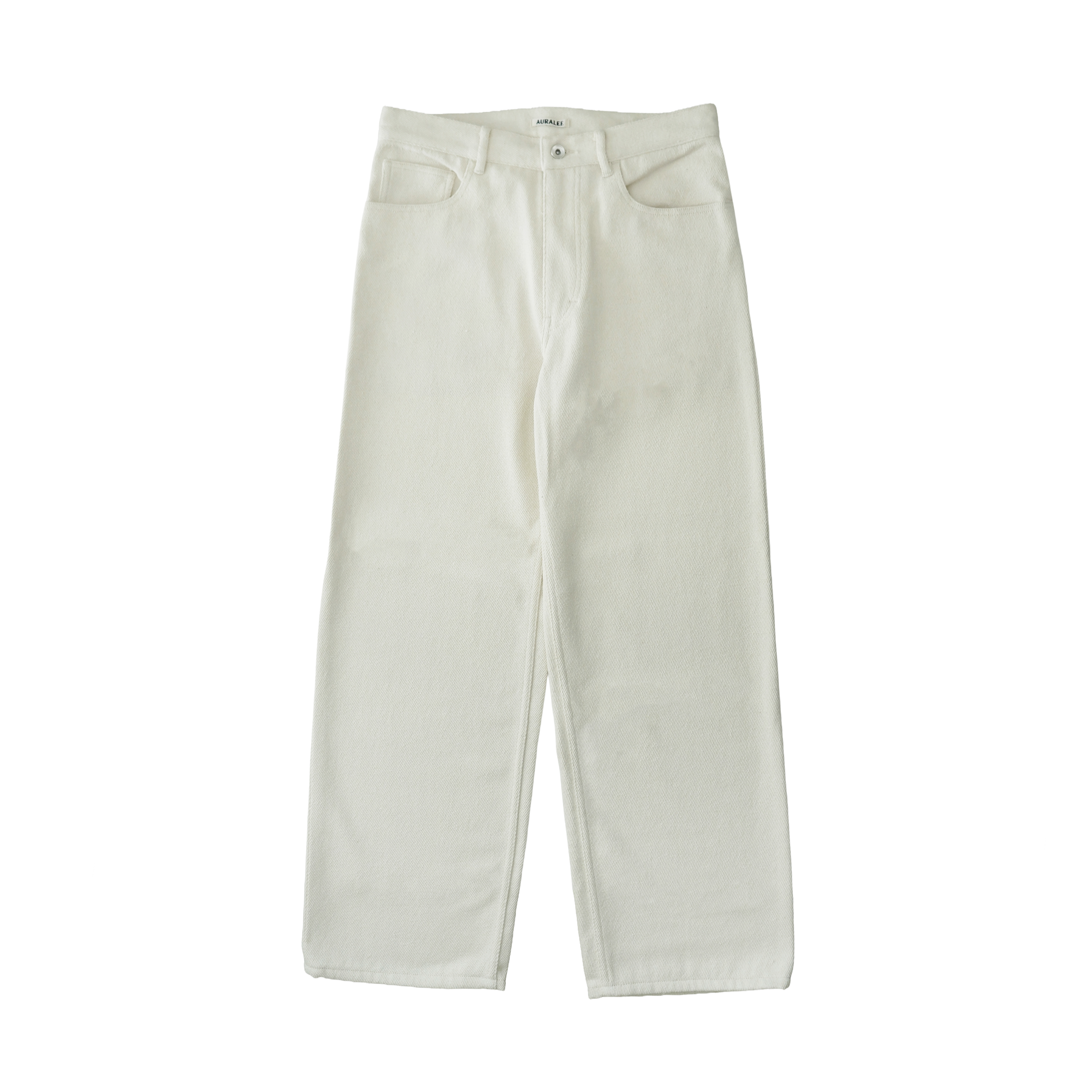 AURALEE SILK NEP DENIM 5P WIDE PANTS