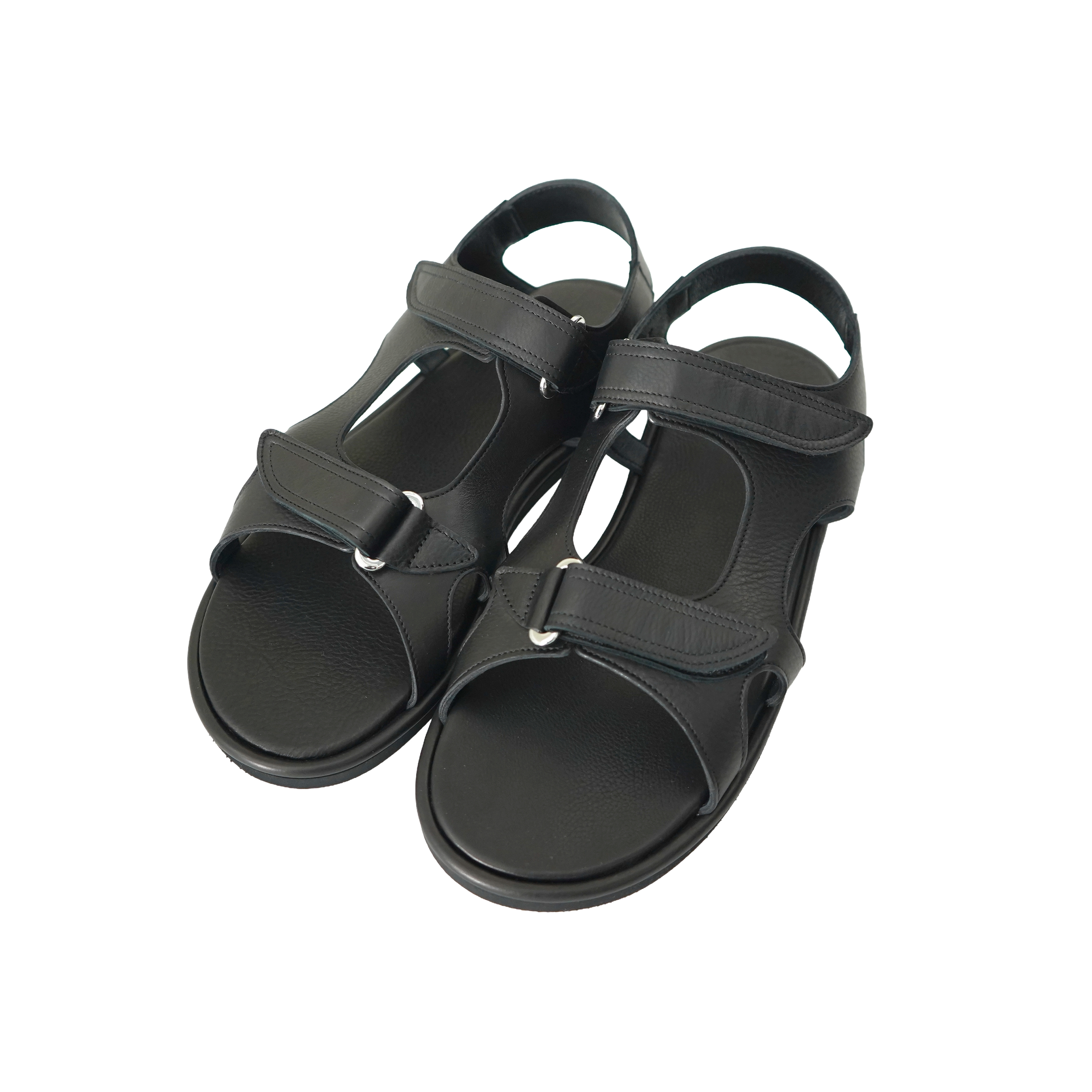 AURALEE SOFT LEATHER DOUBLE STRAP SANDALS