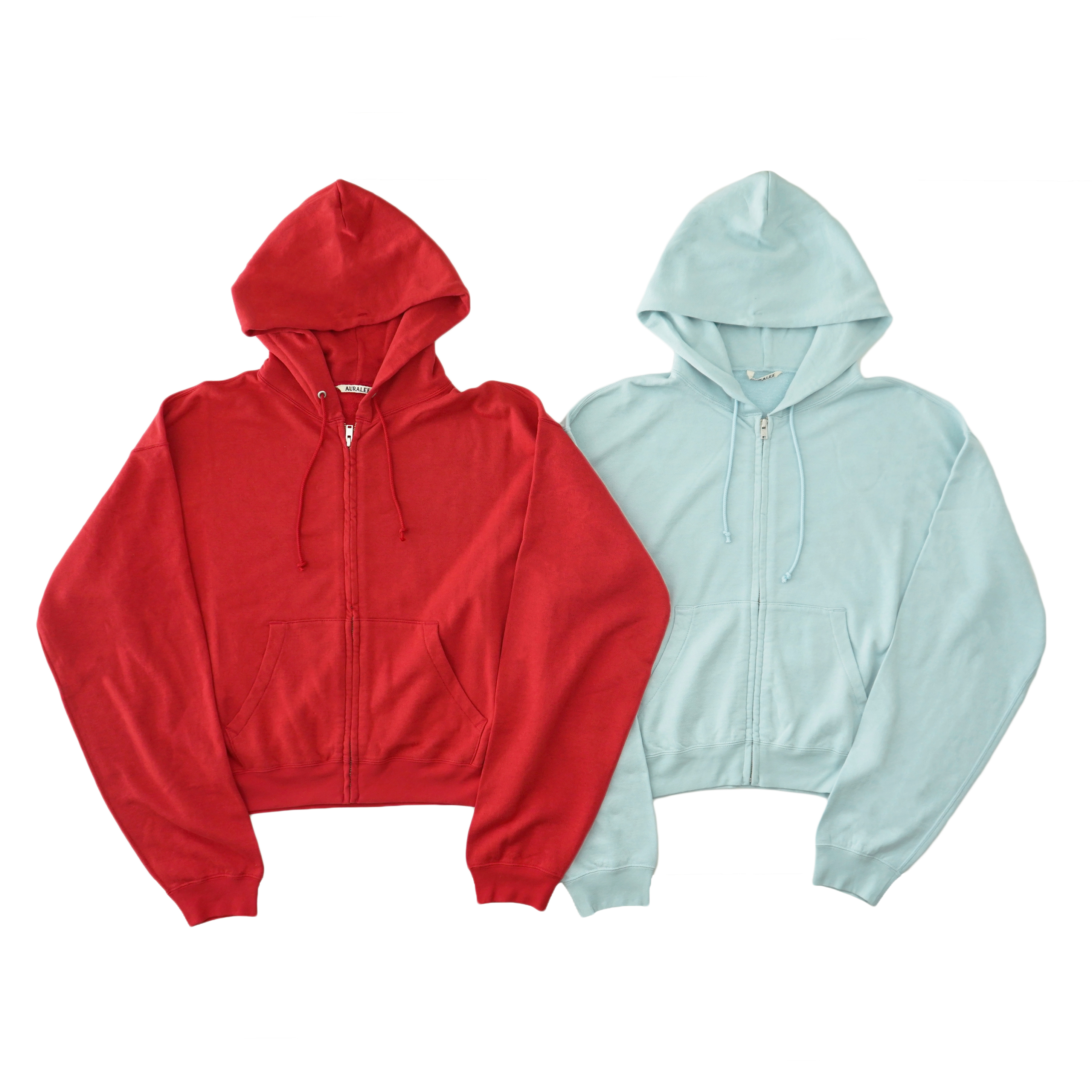 AURALEE HIGH TWIST LIGHT SWEAT ZIP PARKA