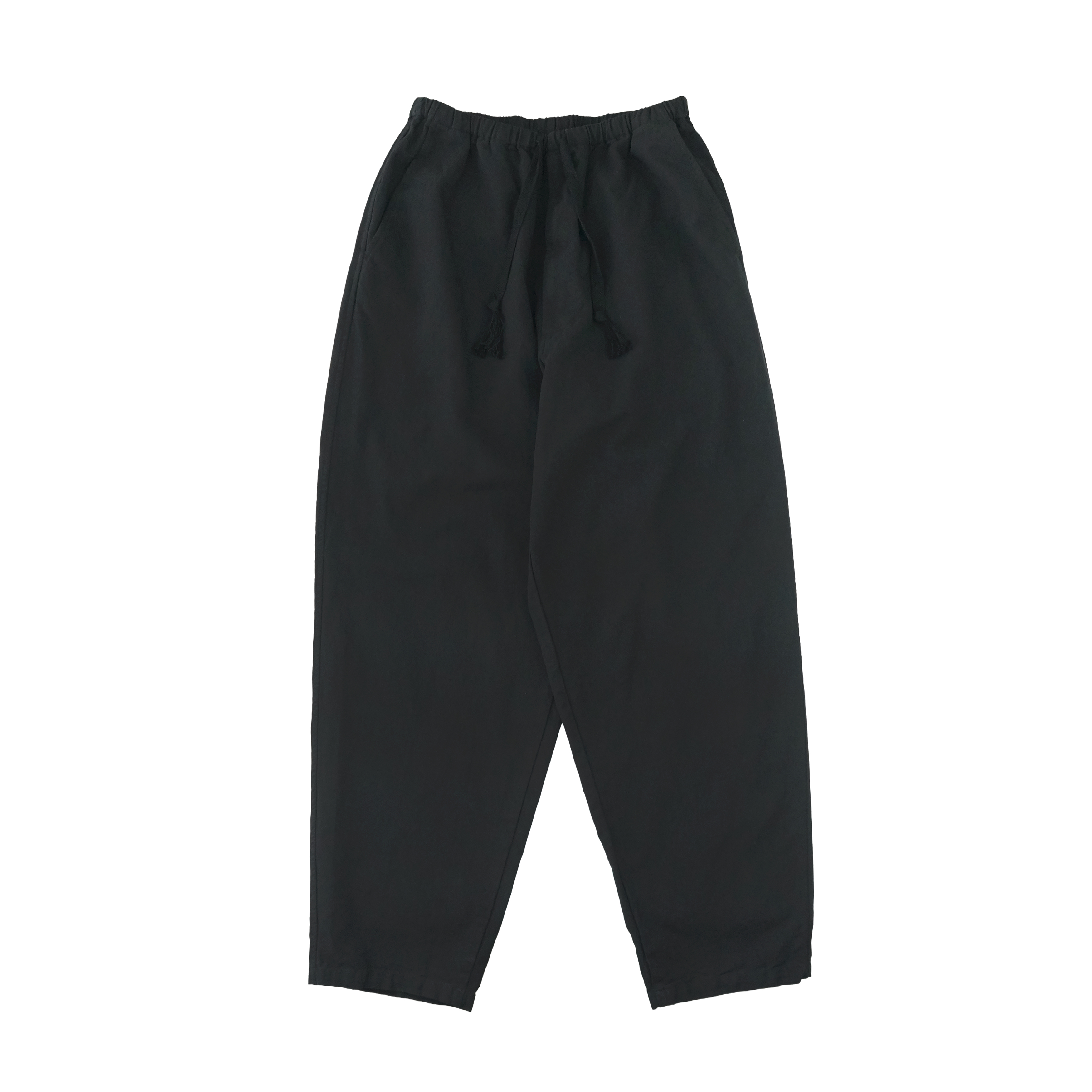 COMOLI コットンダックス テーパードパンツ BLACK