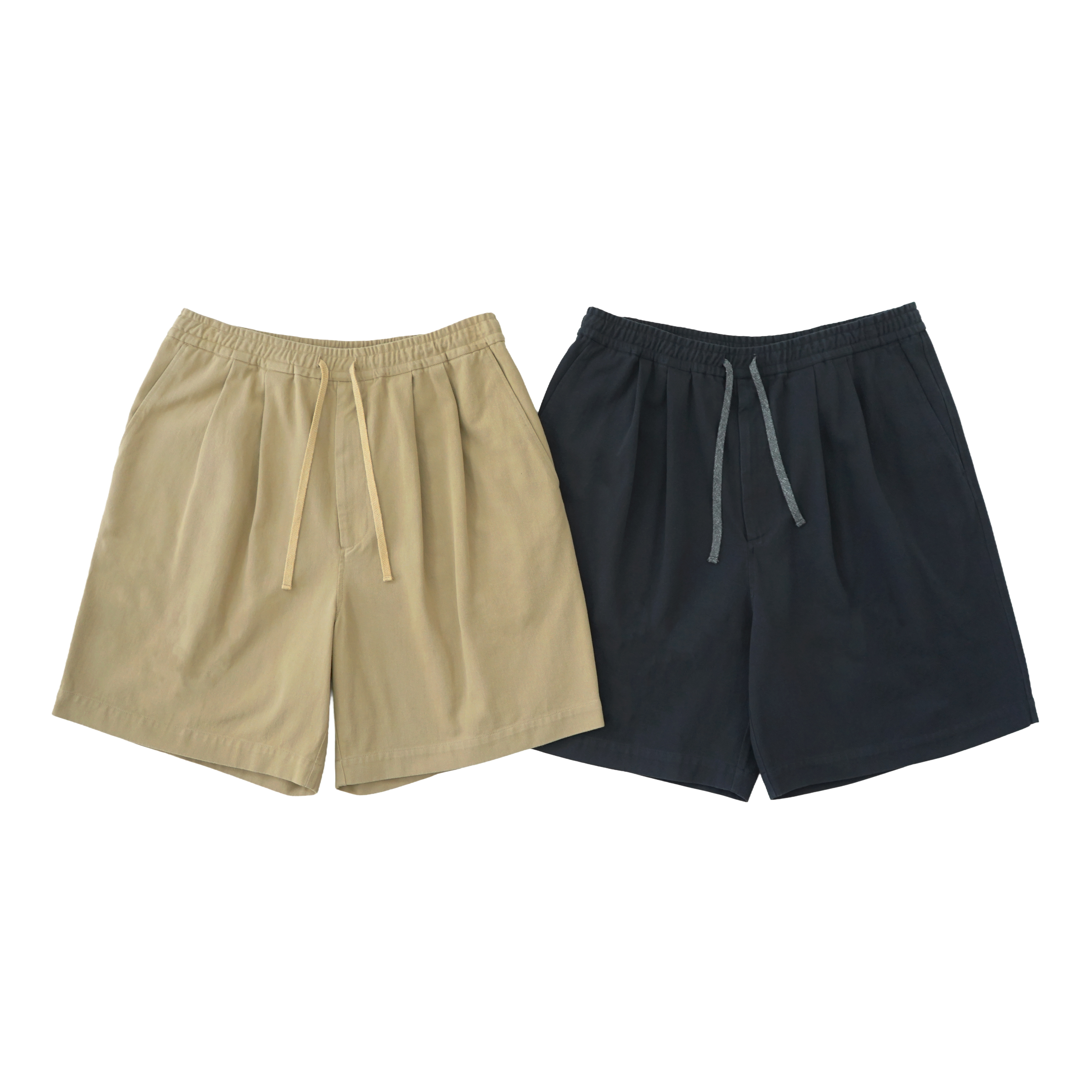 awasa hard twist cotton twill wide easy shorts