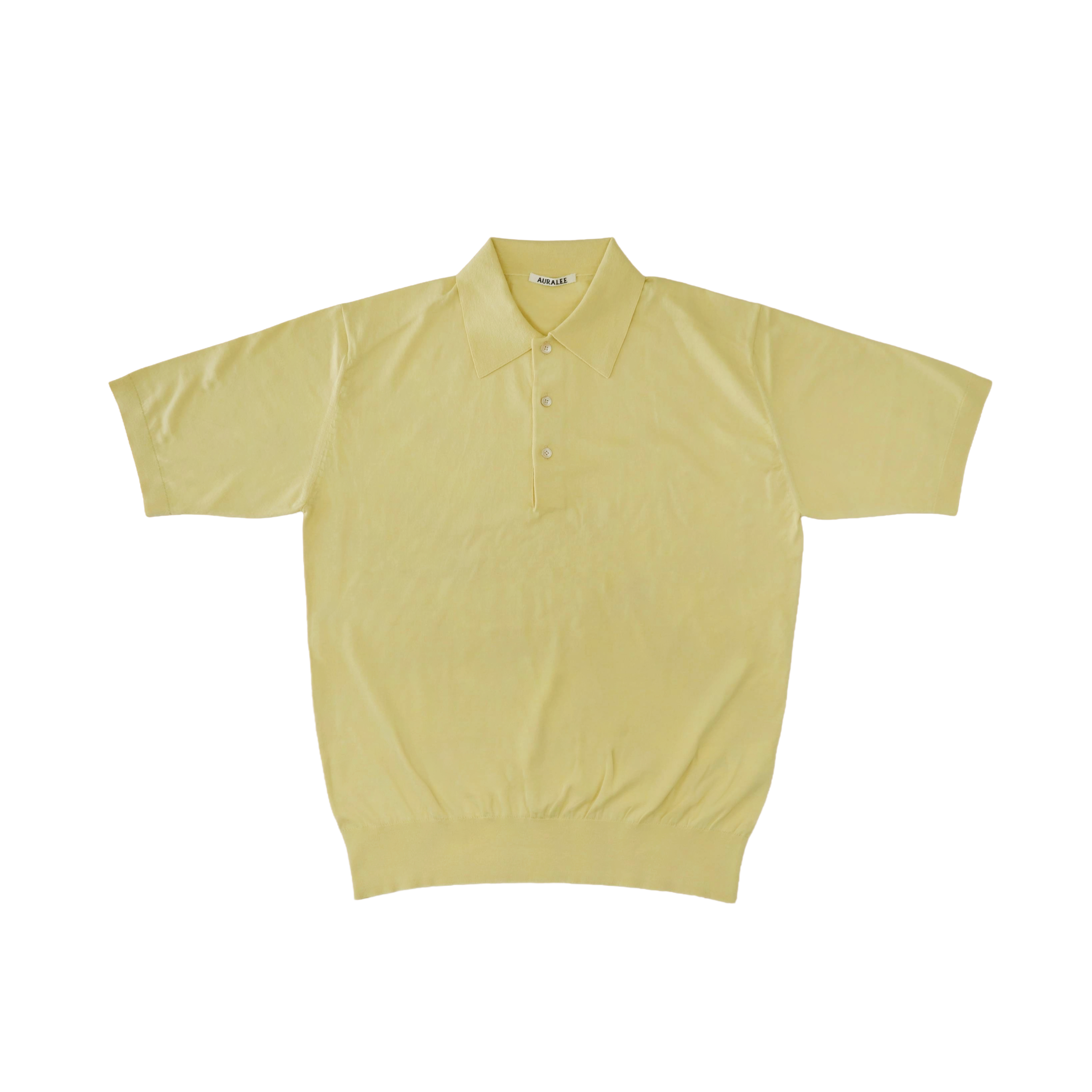 AURALEE GIZA HIGH GAUGE KNIT POLO