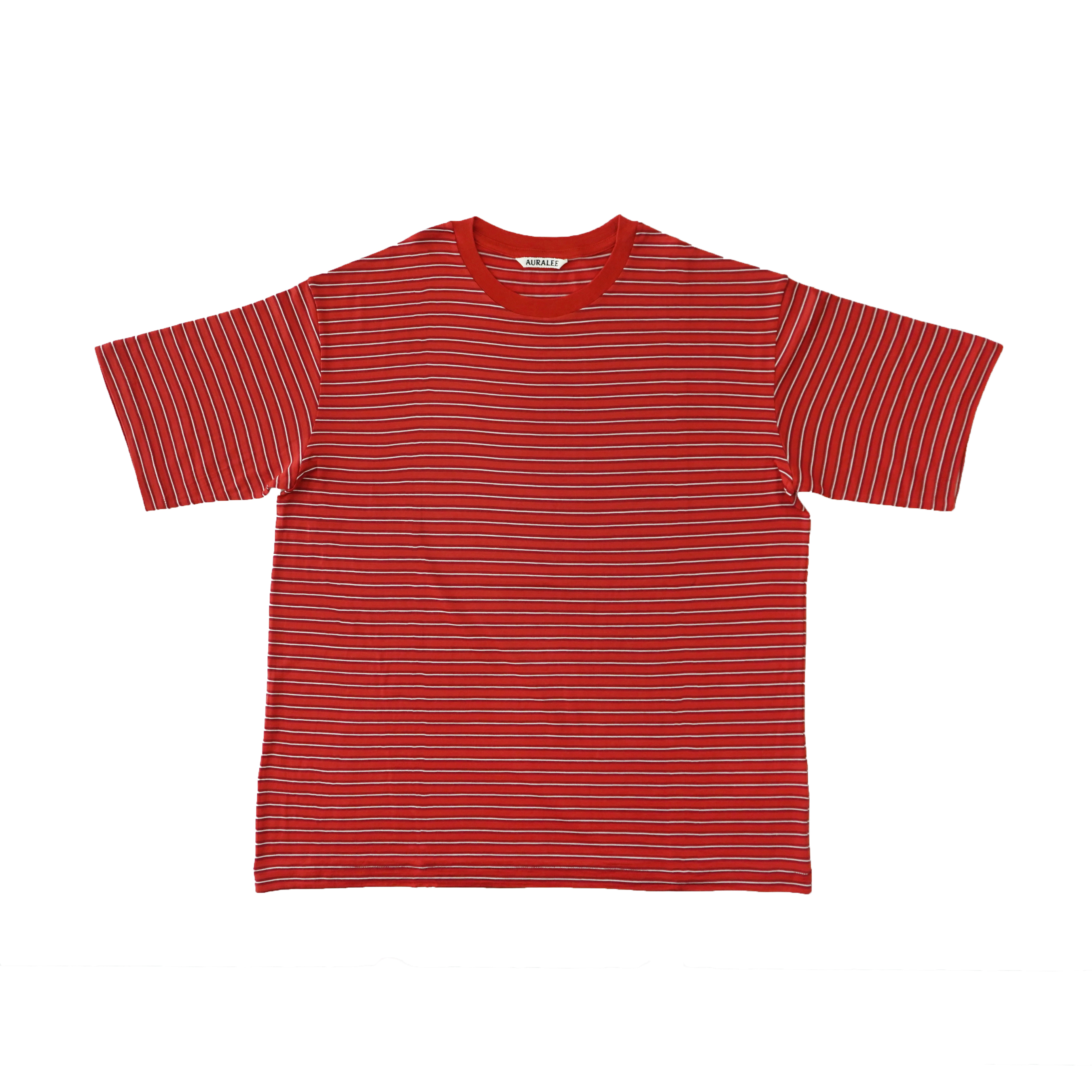 AURALEE SOFT SMOOTH WOOL STRIPE JERSEY TEE