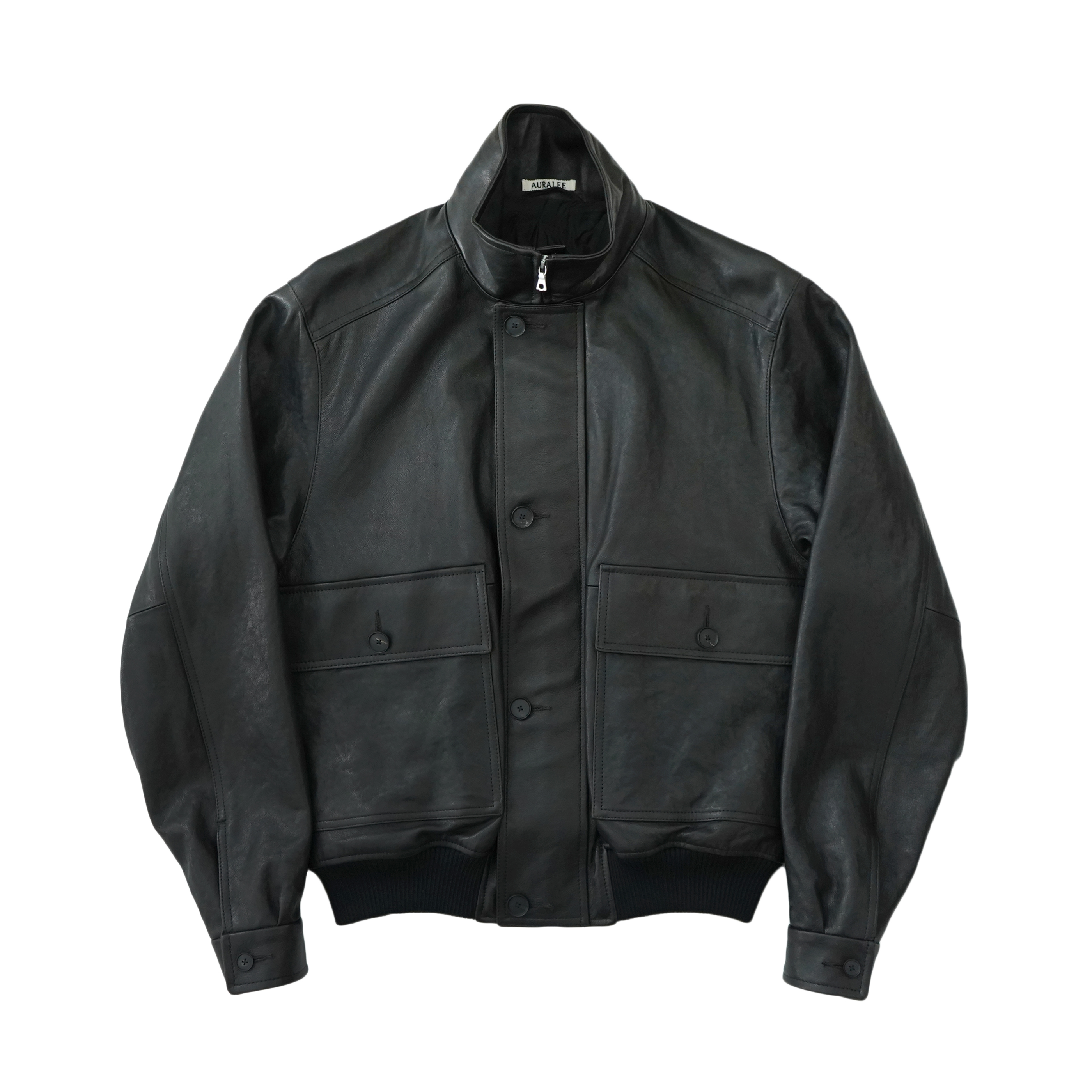 AURALEE TEXTURED LAMB LEATHER BLOUSON