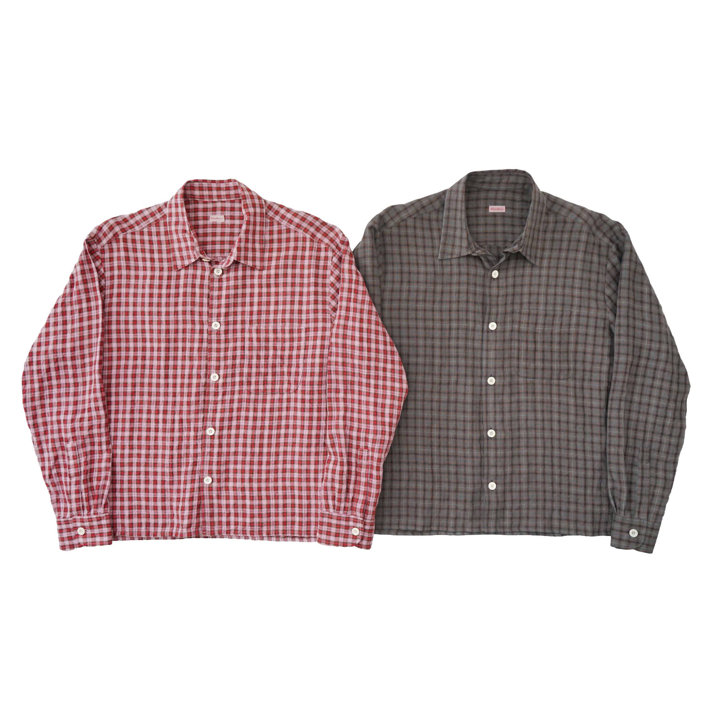 Conkers IRISH DISHCLOTH WEAVE LINEN FARMER SHIRT