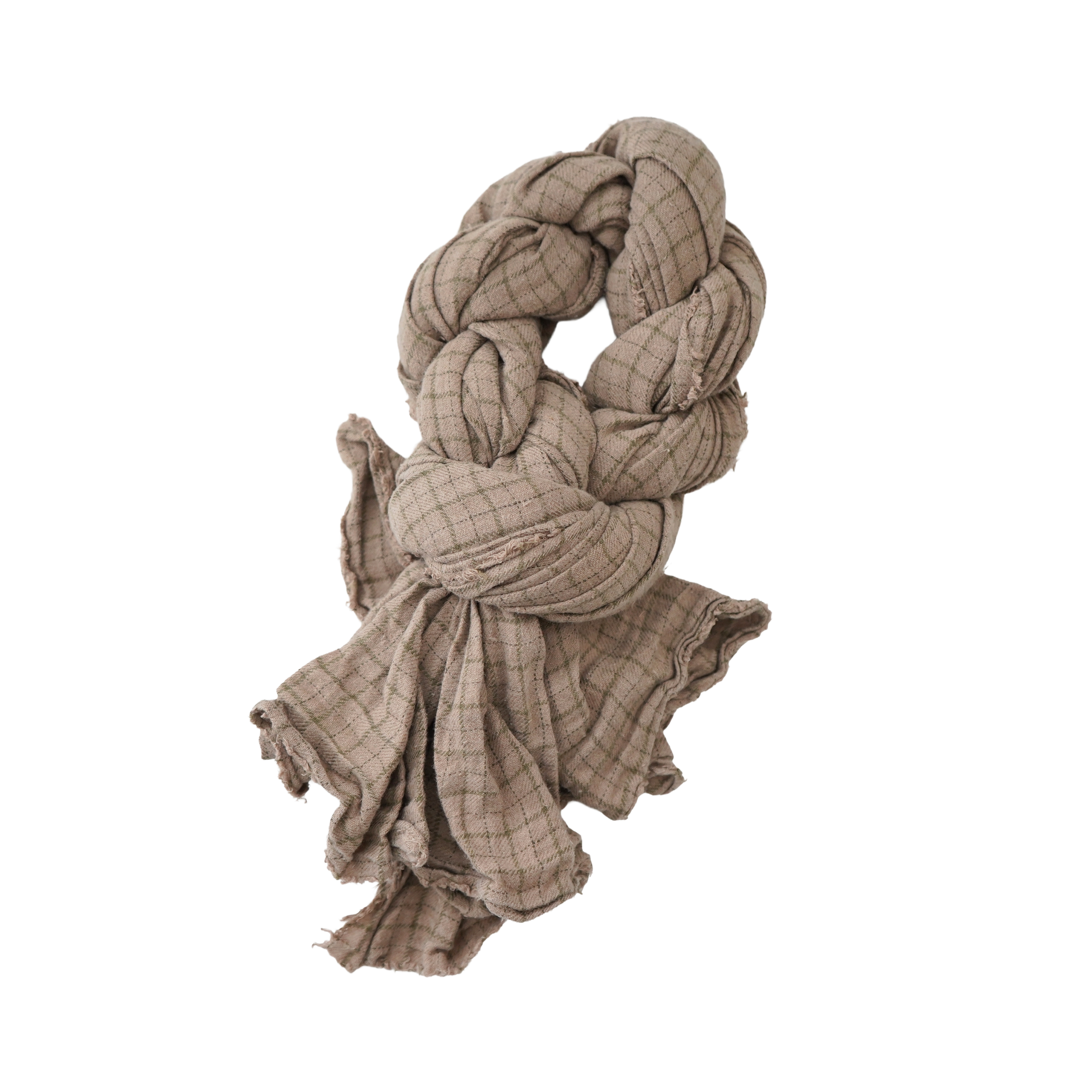 Conkers PRE-SHRINK LINEN TWILL TATTERSALL KNOT SCARF