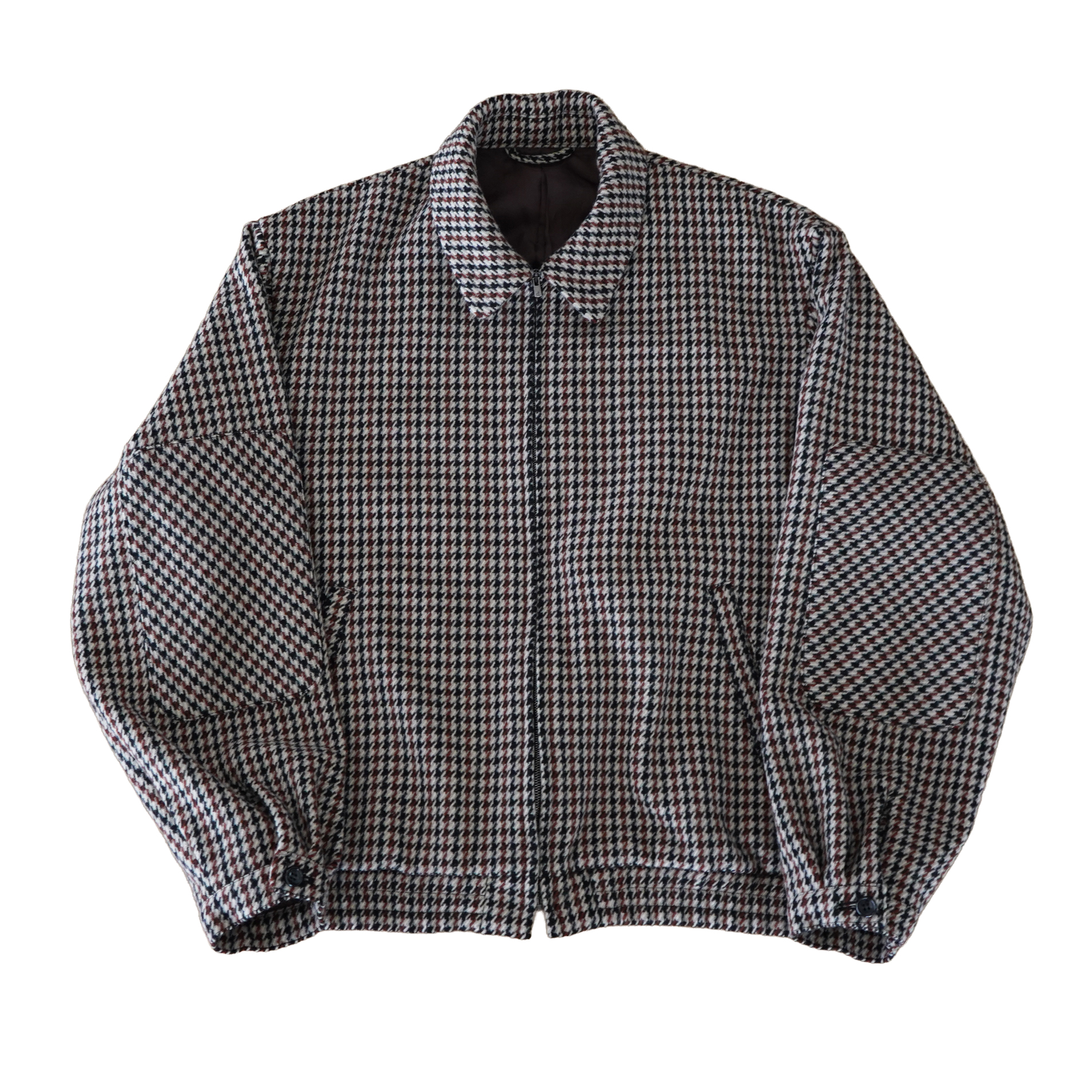 awasa ガンクラブチェック ジップアップジャケット beige check