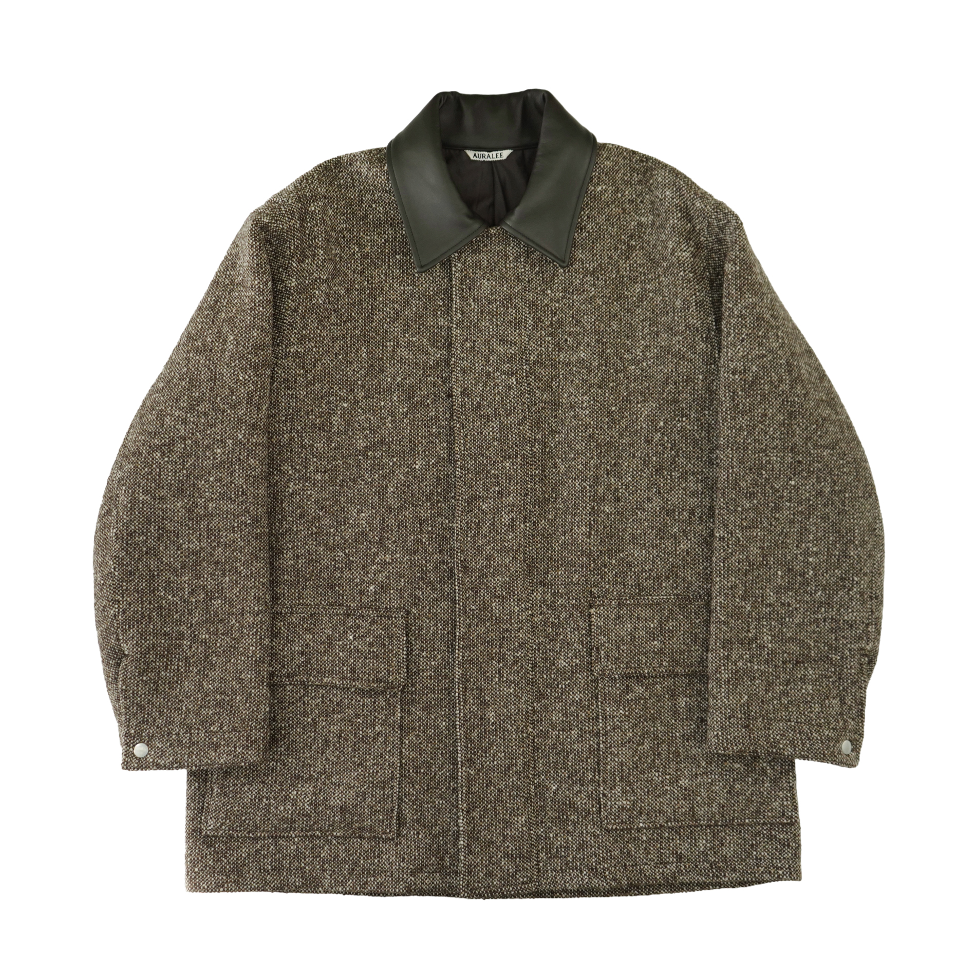 AURALEE HOMESPUN TWEED ZIP BLOUSON