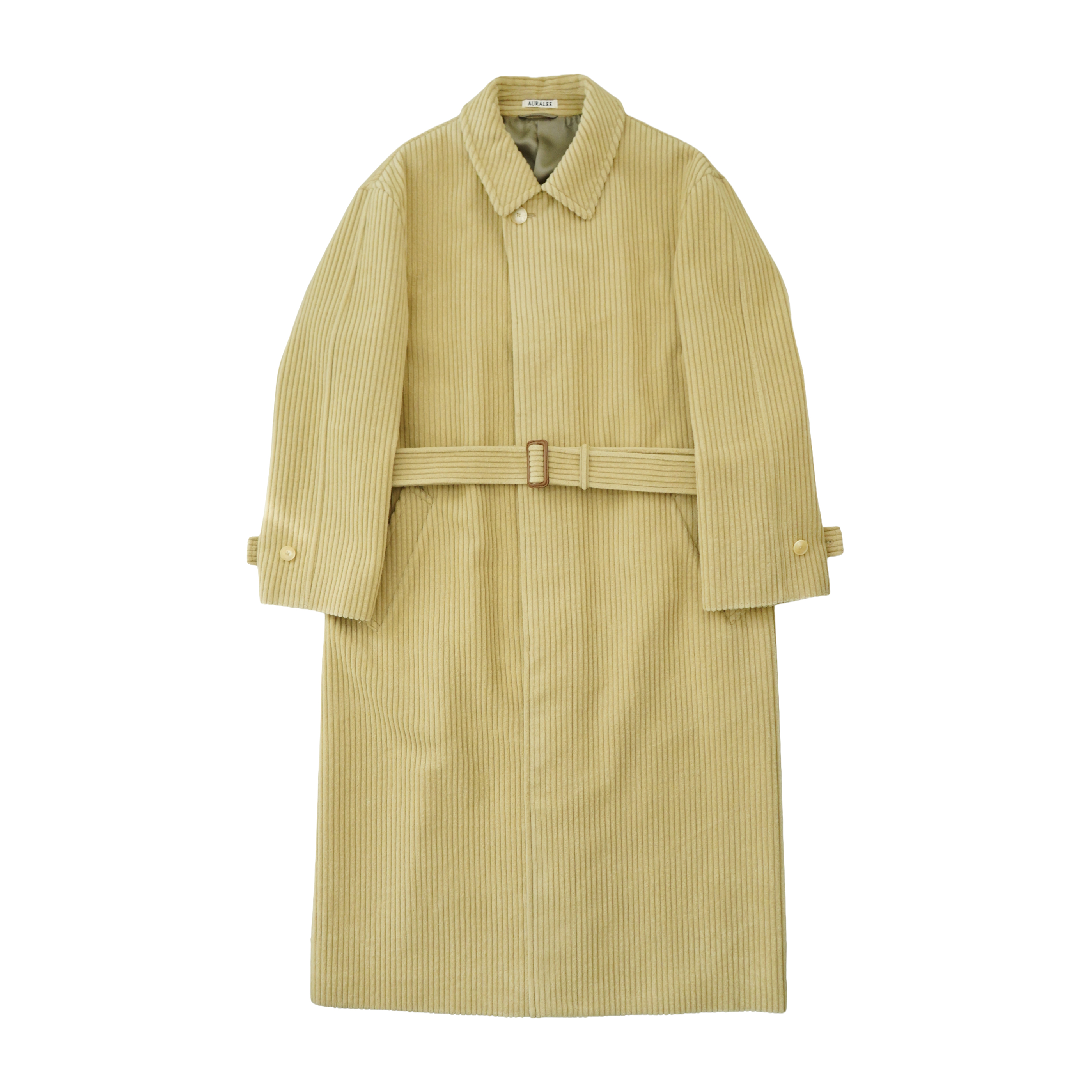 AURALEE WOOL CASHMERE CORDUROY SOUTIEN COLLAR COAT
