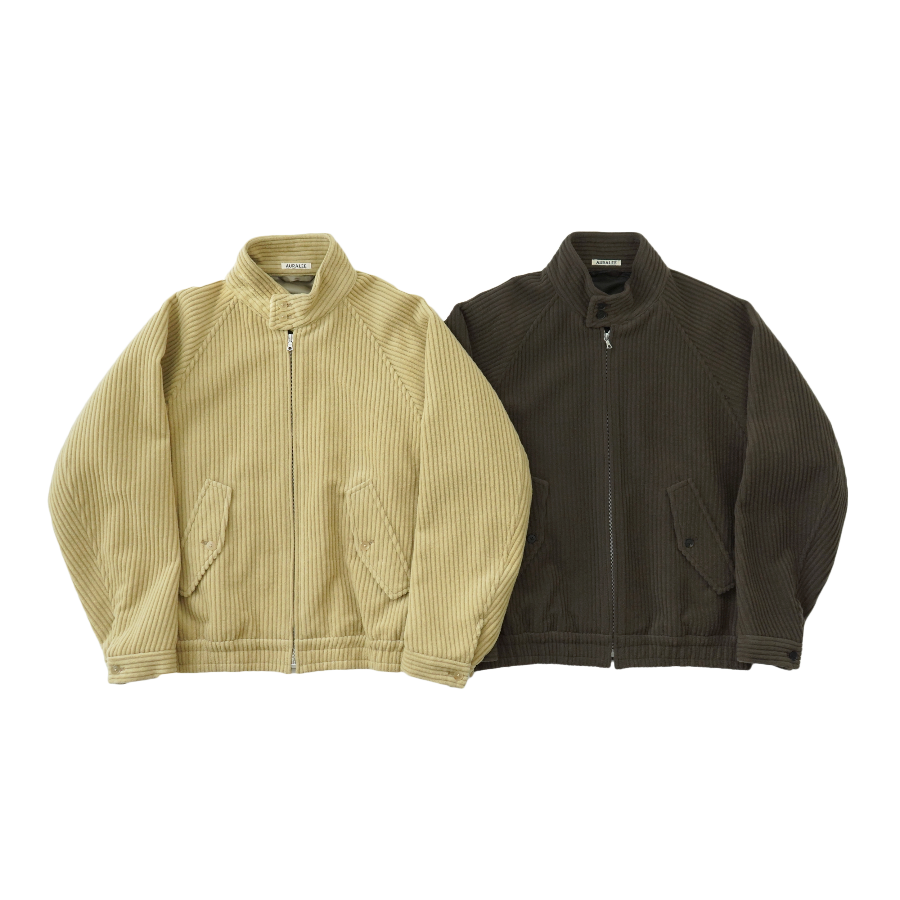 AURALEE WOOL CASHMERE CORDUROY ZIP BLOUSON