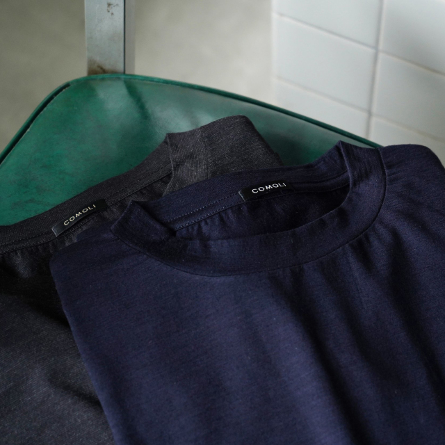 COMOLI サマーウール 長袖クルー NAVY 新座店 COMOLI サマーウール長袖クルー NAVY,3 Tシャツ/カットソー(七分/長袖)