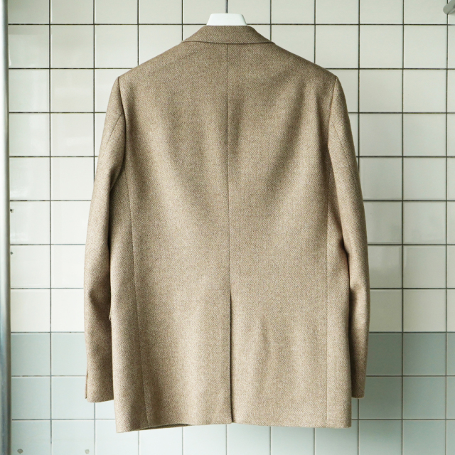 AURALEE ORGANIC COTTON CASHMERE WOOL TWEED JACKET TOP BEIGE