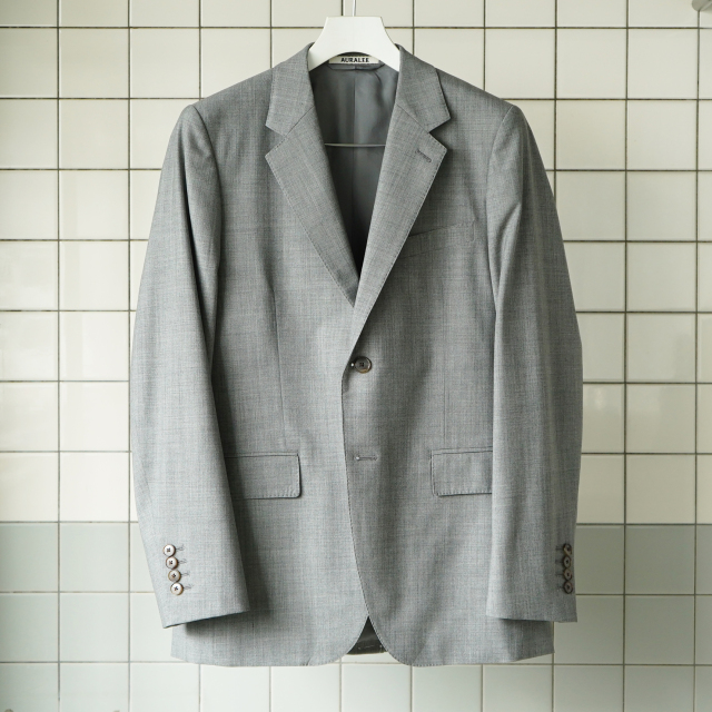 AURALEE SUPER FINE TROPICAL WOOL JACKET TOP GRAY