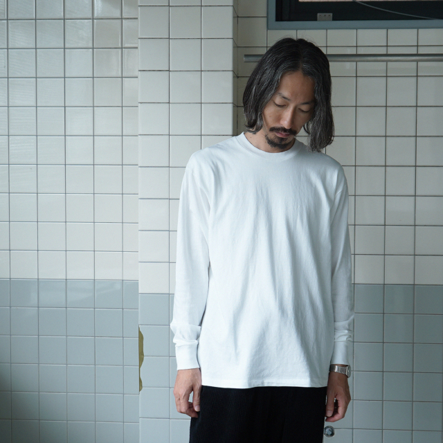 COMOLI コットンジャージ 長袖Tシャツ