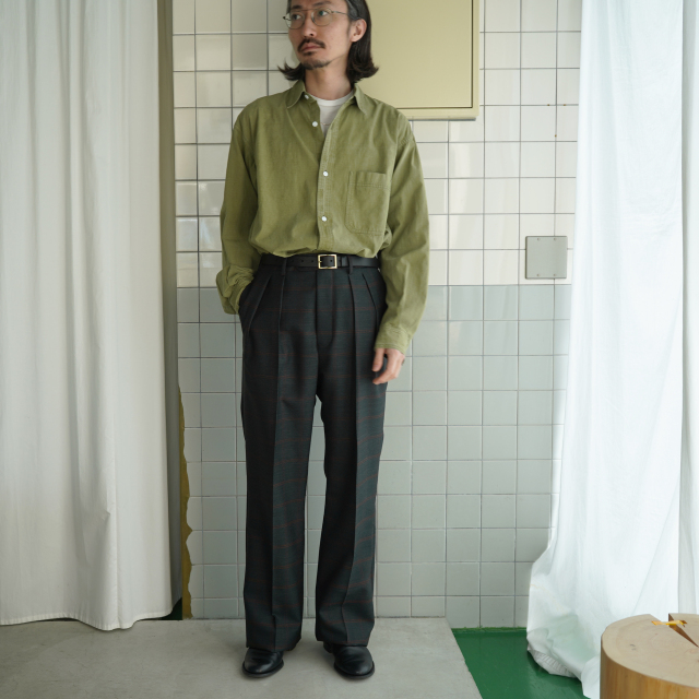 【最終値下】24aw NEAT FLARE SLACKS WOOL 50 NEAT Back Satin Gabardine Flare [NAVY] - Fresh Service NECESSARY