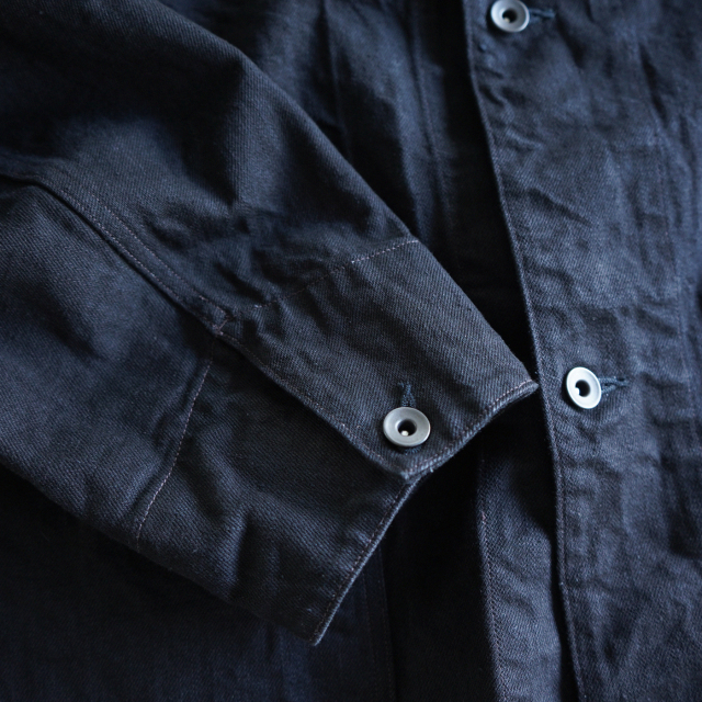 COMOLI ブラックデニム ワークジャケット BLACK