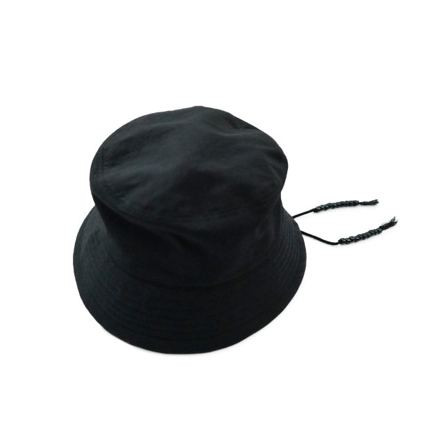 COMESANDGOES nylon down brim bucket hat (ビーズ付き) black