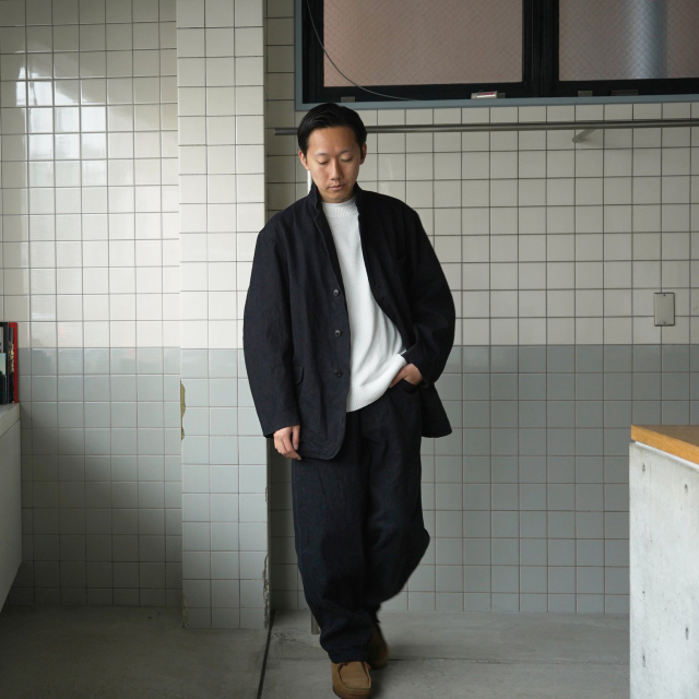 COMOLI ブラックドリル ジャケット BLACK