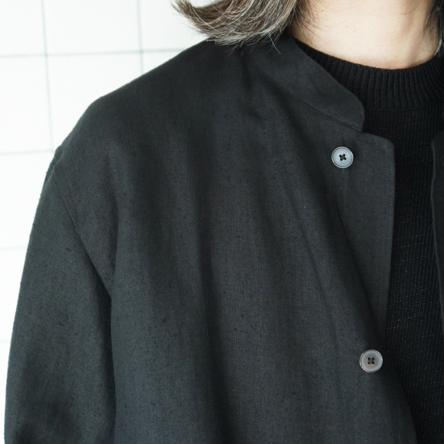 COMOLI カナパ スタンドカラージャケット BLACK