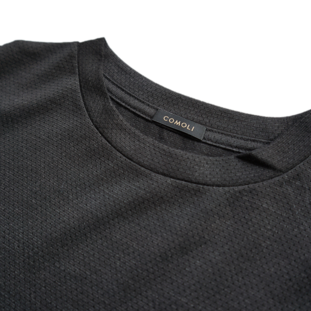 COMOLI ウールメッシュ 半袖Tシャツ CHARCOAL