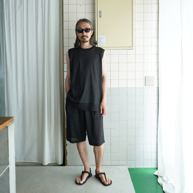 COMOLI ウールメッシュ ショーツ CHARCOAL