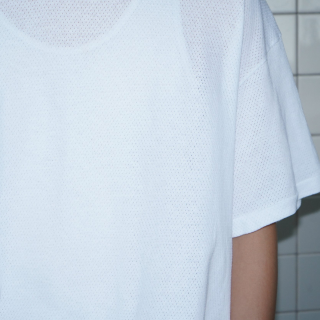 COMOLI コットンメッシュ 半袖Tシャツ