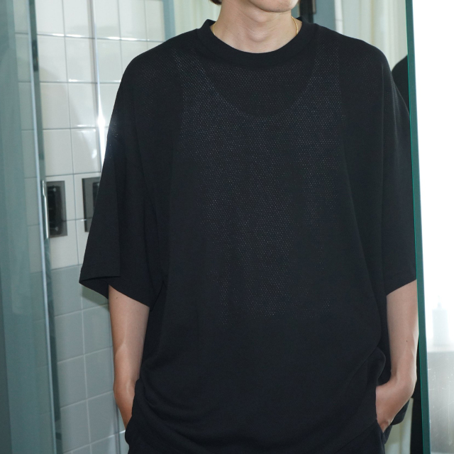 comoli 25ss コットンメッシュ半袖tシャツ COMOLI] コモリ コットンメッシュ 半袖Tシャツ | INS ONLINE