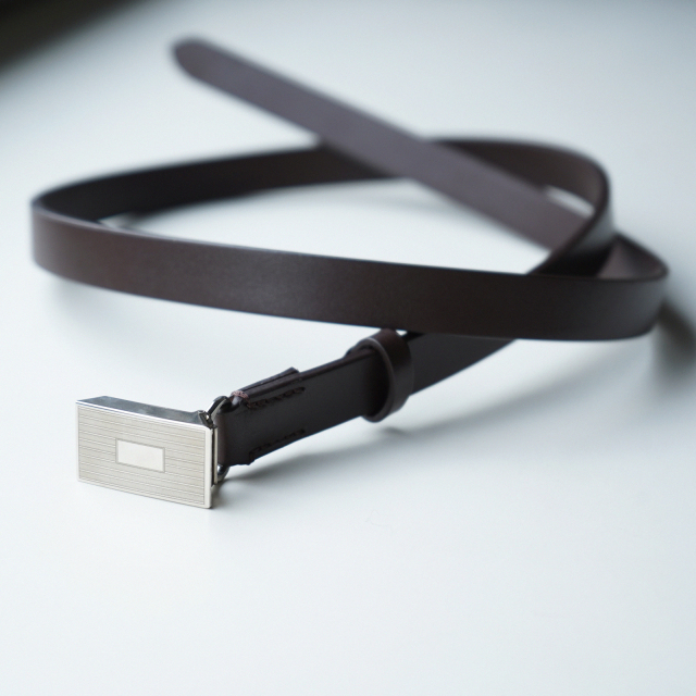 AURALEE SLIDE BUCKLE BELT BROWN