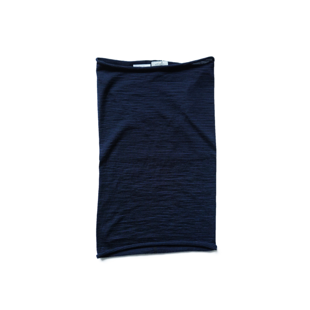 O- MERINO TUBE Black Navy Stripe