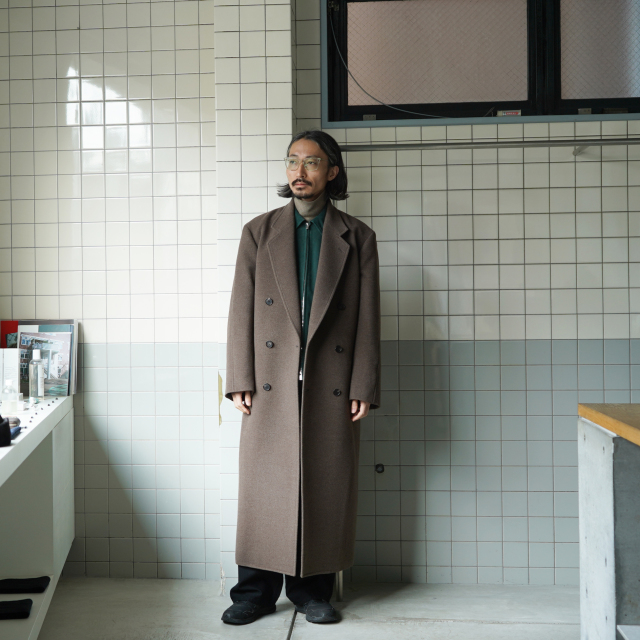 AURALEE SUPER FINE WOOL MOSSER CHESTERFIELD COAT