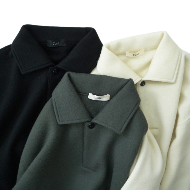 Cale super 120 air wool fleece polo