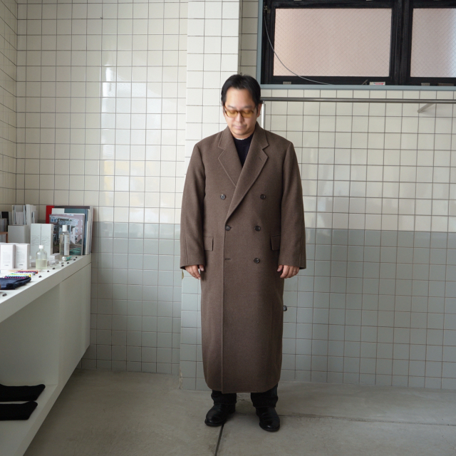 AURALEE SUPER FINE WOOL MOSSER CHESTERFIELD COAT