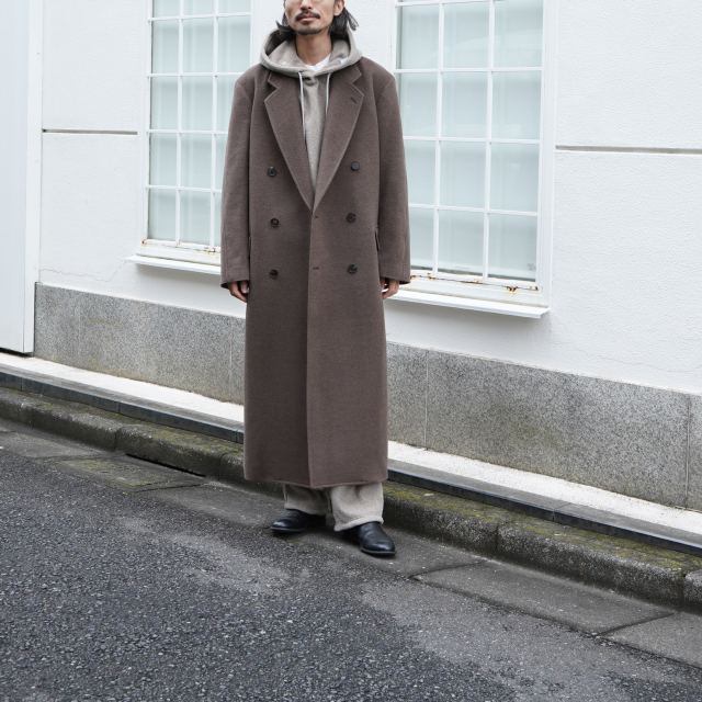 AURALEE SUPER FINE WOOL MOSSER CHESTERFIELD COAT