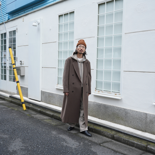 AURALEE SUPER FINE WOOL MOSSER CHESTERFIELD COAT