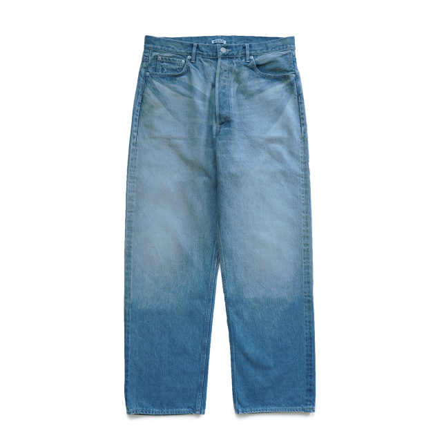 AURALEE SELVEDGE FADED HEAVY DENIM WIDE PANTS FADED INDIGO