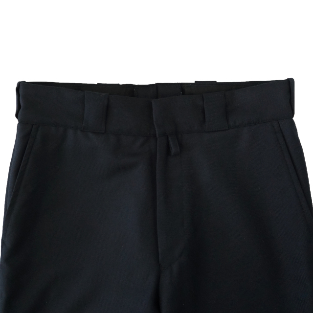 COMOLI ウールサージ パンツ NAVY