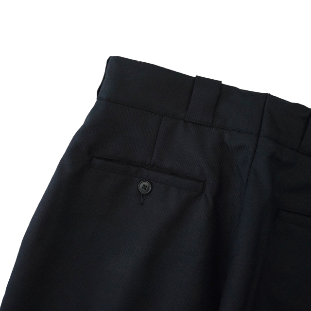 COMOLI ウールサージ パンツ NAVY