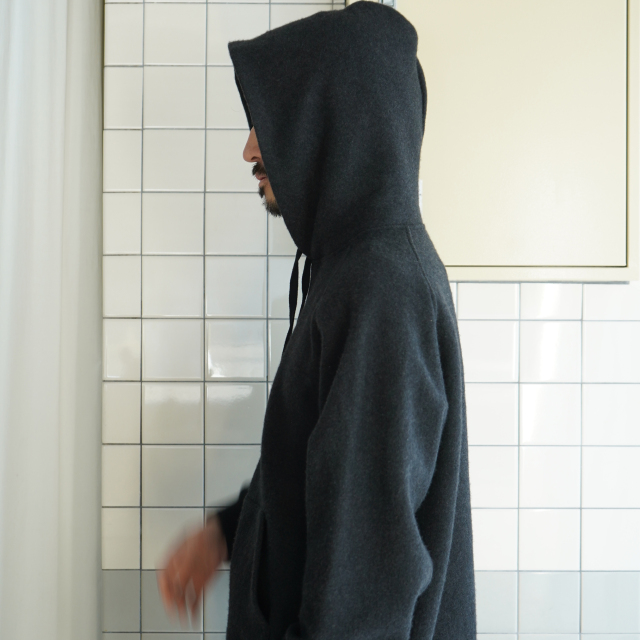 COMOLI ウールフェルト パーカ CHARCOAL