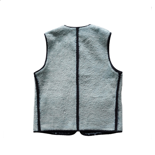 awasa denim boa reversible vest