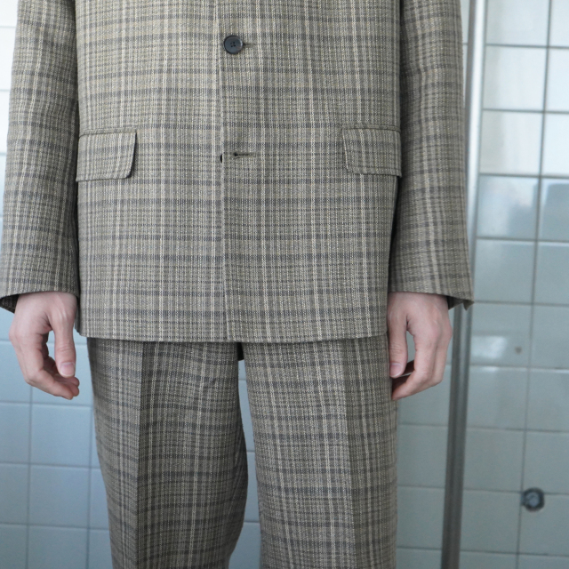 AURALEE SILK LINEN NEP CHECK JACKET