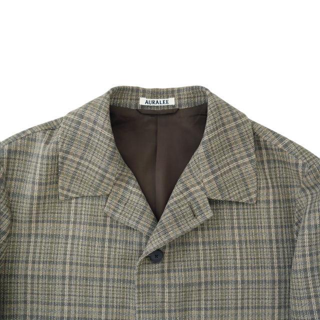AURALEE SILK LINEN NEP CHECK JACKET