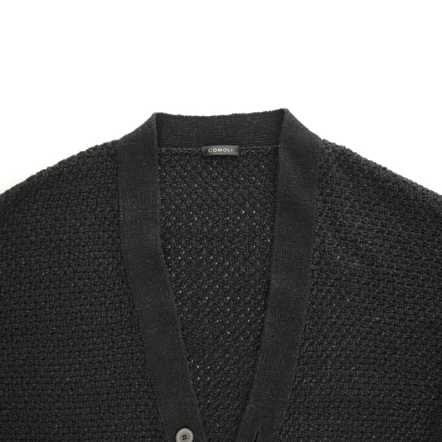 COMOLI 5G ニットカーディガン BLACK
