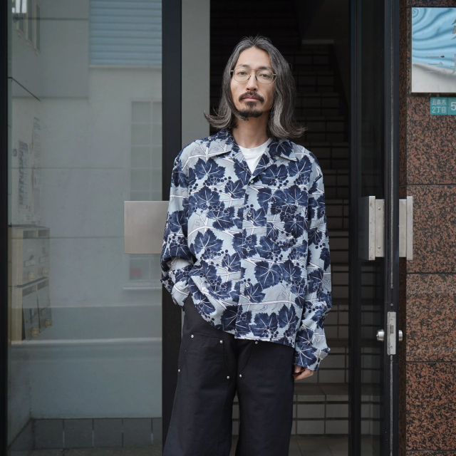トップス unused Long sleeve afghan print shirt UNUSED Long sleeve print shirt