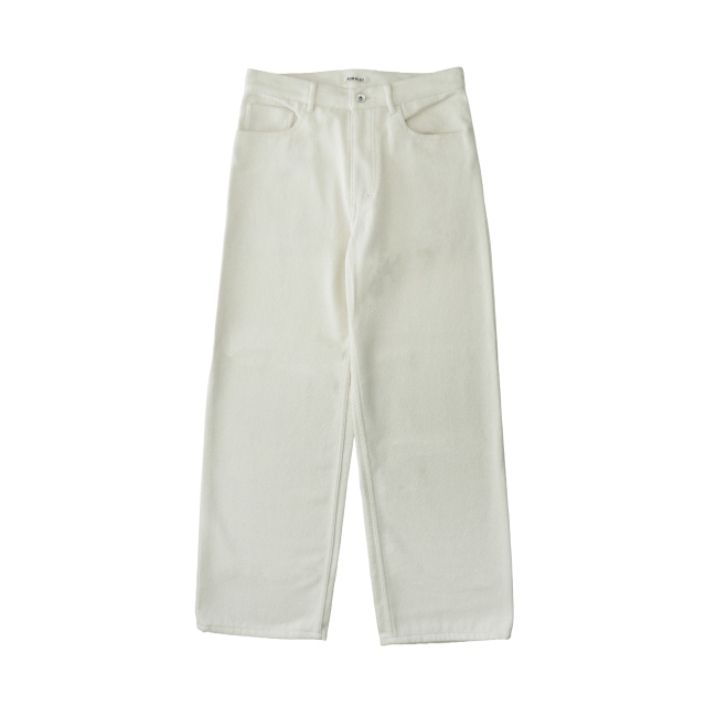AURALEE SILK NEP DENIM 5P WIDE PANTS